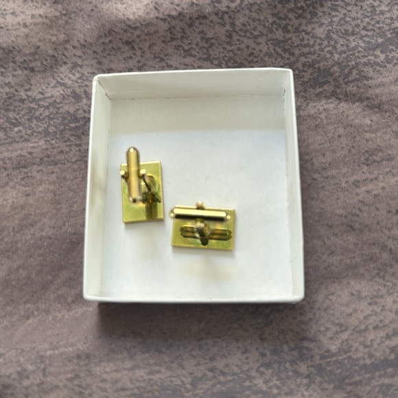 Gold and silver tone stainless steel cuff links. Excellent condition! - Picture 3 of 5
